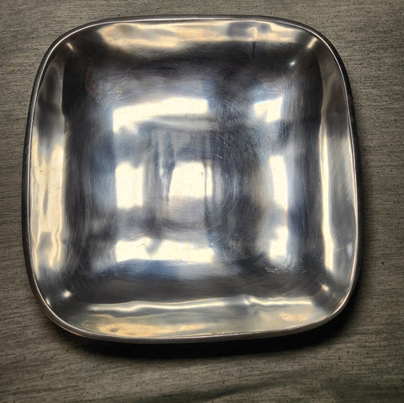 Towle Pewter Pintel Collection Square Serving Bowl Made in India 9.5 " Vintage - Picture 1 of 6
